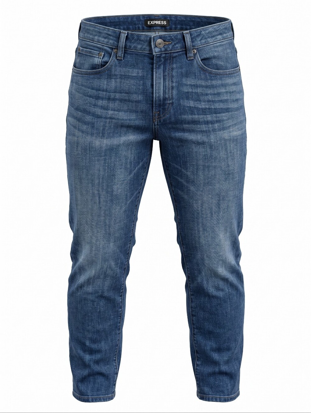 Express Men's Blue Slim Straight Jeans Streetwear 32" Waist Taper Denim